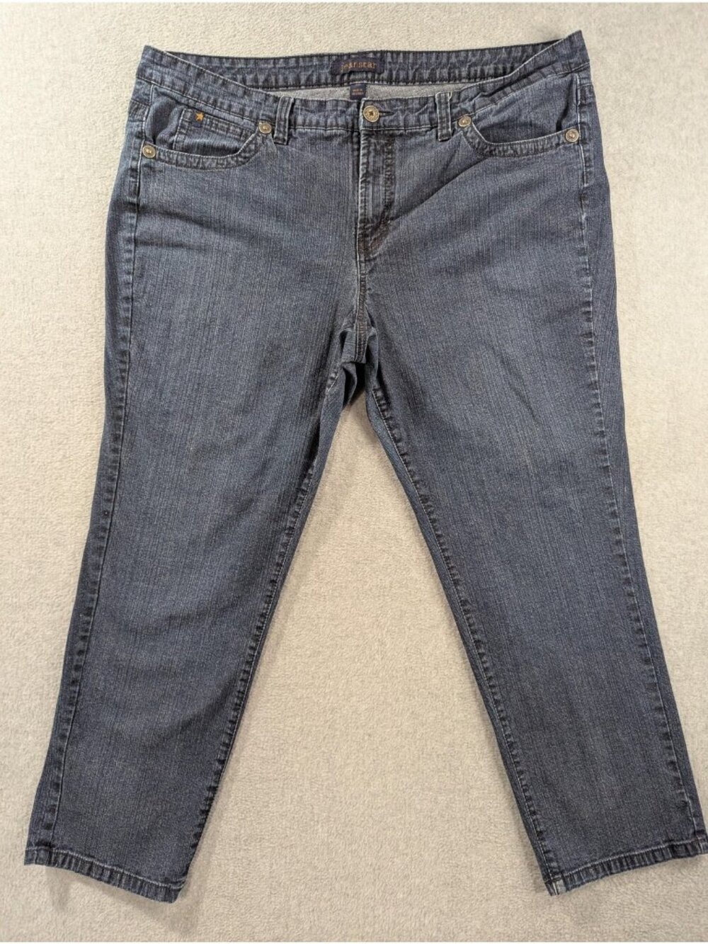 Jeanstar Straight Jeans Womens 24W Blue Medium Wash High Rise Stretch Denim